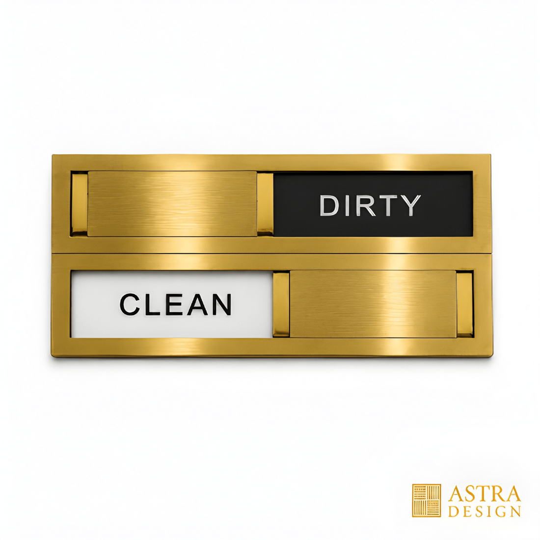 Astra Design Dishwasher Magnet Clean Dirty Sign, Brushed Silver - Sliding Clean Dirty Magnet for Dishwasher | Stainless Steel Dishwasher Clean Dirty Sign, Magnetic & Adhesive Mount | Kitchen Gift