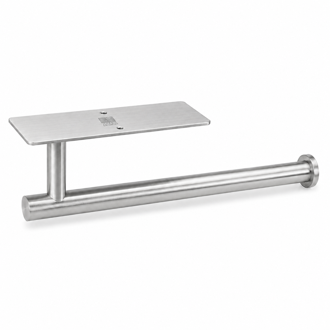Astra Design Paper Towel Holder Under Cabinet - Self Adhesive Paper Towel Holder Wall Mount for Kitchen | No Drill or Screw Install, Stainless Steel | Fits Standard Rolls, One-Handed Tear