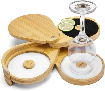 Astra Design 3-Tier Bamboo Margarita Salt Rimmer Set