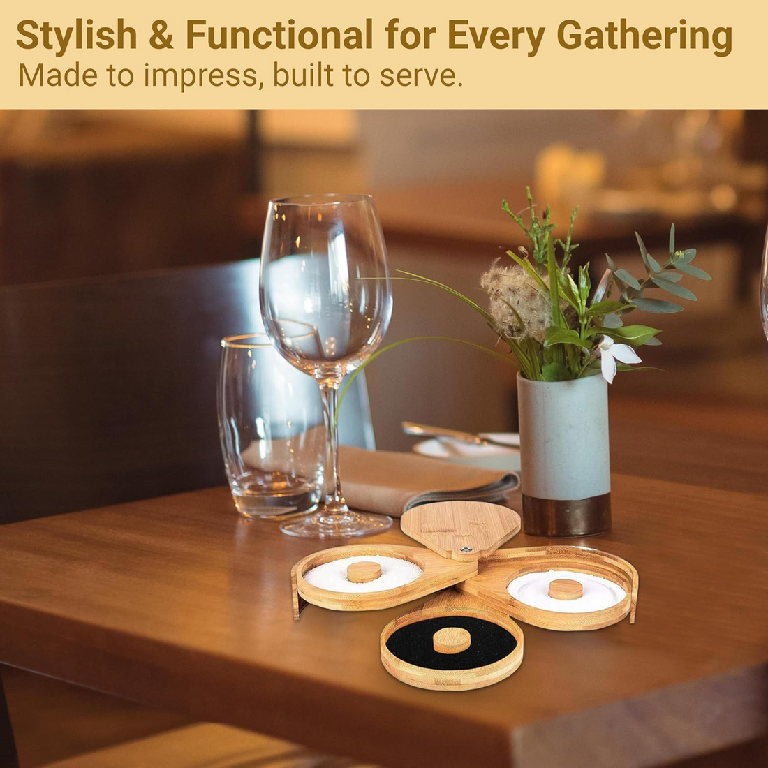 Astra Design 3-Tier Bamboo Margarita Salt Rimmer Set